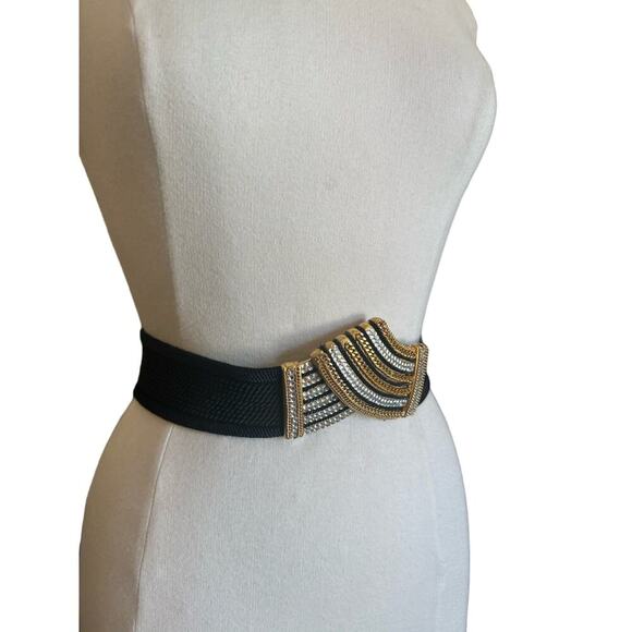 Vintage GUTOS 1960s West Germany Retro Glam Sequins Metal Belt - Picture 4 of 11